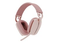 Logitech Zone Vibe Wireless - Headset - fullstorlek - Bluetooth - trådlös - USB-C via Bluetooth-adapter - rosa - Certifierad för Microsoft-teams 981-001176