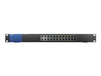 Linksys 24-portars Gigabit-switch (LGS124), Ohanterad, L2, Gigabit Ethernet (10/100/1000), Rackmontering, 1U LGS124-EU