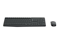 Logitech MK235 - Sats med tangentbord och mus - trådlös - 2.4 GHz - USA internationellt 920-007931