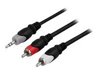 Deltaco MM-140, 3,5mm, Hankoppling, 2 x RCA, Hankoppling, 2 m, Multifärg MM-140