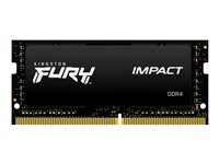 Kingston FURY Impact - DDR4 - sats - 64 GB: 2 x 32 GB - SO DIMM 260-pin - 3200 MHz / PC4-25600 - CL20 - 1.2 V - ej buffrad - icke ECC - svart KF432S20IBK2/64