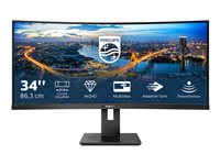 Philips 345B1C - LED-skärm - böjd - 34" - 3440 x 1440 WQHD @ 100 Hz - VA - 300 cd/m² - 3000:1 - 5 ms - 2xHDMI, DisplayPort - högtalare - svart med struktur 345B1C/00