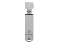 Kingston Technology IronKey S1000, 16 GB, USB Type-A, 3.2 Gen 1 (3.1 Gen 1), 180 MB/s, Keps, Silver IKS1000B/16GB