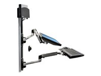 Ergotron LX Series LX Wall Mount System, 9,1 kg, 68,6 cm (27"), 75 x 75 mm, 100 x 100 mm, Höjdjustering, Svart, Silver 45-253-026
