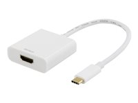 Deltaco USBC-HDMI7, 4096 x 2160 pixlar, Vit, Låda, 43 mm, 16 mm, 26 g USBC-HDMI7