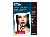 Epson Archival Matte Paper - A4 - 50 ark, Matt, 192 g/m ^, A4, Vit, 50 ark, WorkForce Pro WF-C5790DWF SureColor SC-T7200D SureColor SC-T7200 SureColor SC-T7200 SureColor... C13S041342