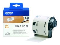 Brother DK-11209, Svart på vitt, 800 styck, DK, Vit, direkt termal, Brother DK11209