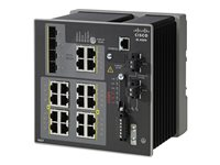 Cisco Industrial Ethernet 4000 Series - Switch - Administrerad - 8 x 10/100/1000 + 8 x 10/100/1000 (PoE+) + 4 x kombinations-Gigabit SFP - DIN-skenmonterbar - PoE+ - DC power - TAA-kompatibel IE-4000-8GT8GP4G-E