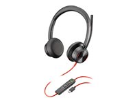 Poly Blackwire 8225 - Blackwire 8200 series - headset - på örat - kabelansluten - aktiv brusradering - USB-C - svart - Zoomcertifierad 772K4AA