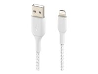 Belkin CAA002BT0MWH, 0,15 m, Lightning, USB A, Hankoppling, Hankoppling, Vit CAA002bt0MWH