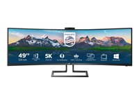 Philips Brilliance P-line 499P9H - LED-skärm - böjd - 49" (48.8" visbar) - 5120 x 1440 Dual Quad HD @ 60 Hz - VA - 450 cd/m² - 3000:1 - DisplayHDR 400 - 5 ms - 2xHDMI, DisplayPort, USB-C - högtalare - svart med struktur 499P9H/00