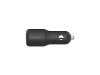 Belkin BoostCharge - Strömadapter för bil - 42 Watt - Fast Charge, PD 3.0 - 2 utdatakontakter (USB, 24 pin USB-C) CCB005btBK