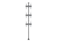 Multibrackets M Pro Series Floor to Wall Mount MBFW3U - Ställ (kabelhanteringsklämma, väggfäste med stångklämma, intern stångkoppling, 2 förlängningsrör (1,5 m), golv- till takplatta, räls, 3 stångklämmor, 3 fasta armar, 3 ändkåpor för stång) - för 3 7350105214165