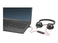 Poly Blackwire 8225-M - Blackwire 8200 series - headset - på örat - kabelansluten - aktiv brusradering - USB-A - svart - Certifierad för Microsoft-teams 772K3AA