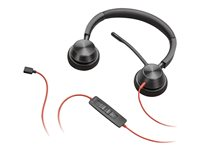 Poly Blackwire 3320 - Blackwire 3300 series - headset - på örat - kabelansluten - aktiv brusradering - USB-C - svart 76J18AA