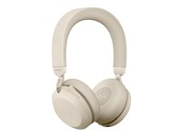 Jabra Evolve2 75 - Headset - på örat - Bluetooth - trådlös - aktiv brusradering - USB-C - ljudisolerande - beige - Optimerad för UC 27599-989-898